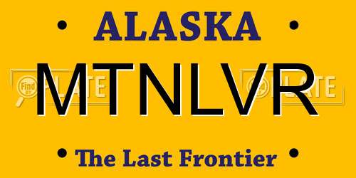 MTNLVR Alaska License Plate