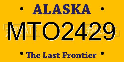 MTO2429 Alaska License Plate