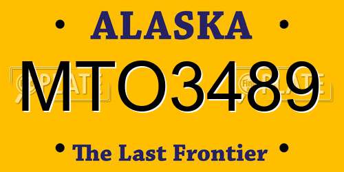 MTO3489 Alaska License Plate