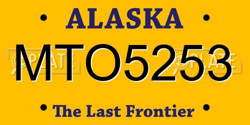 MTO5253 Alaska License Plate