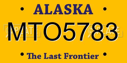 MTO5783 Alaska License Plate