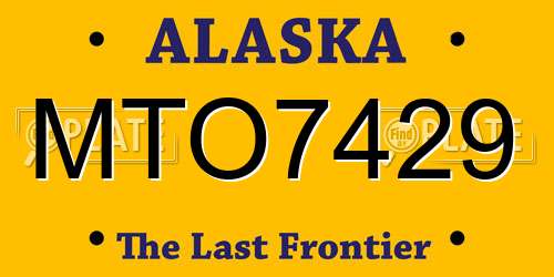 MTO7429 Alaska License Plate