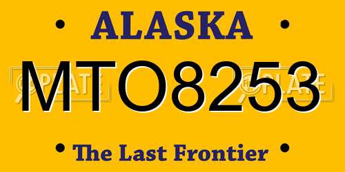 MTO8253 Alaska License Plate