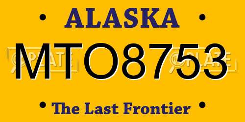 MTO8753 Alaska License Plate
