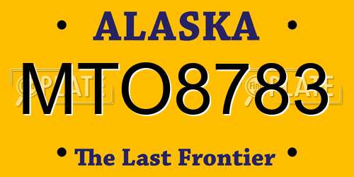 MTO8783 Alaska License Plate