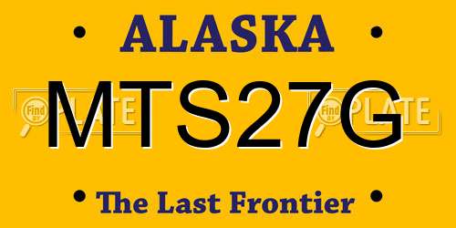 MTS27G Alaska License Plate