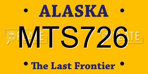 MTS726 Alaska License Plate