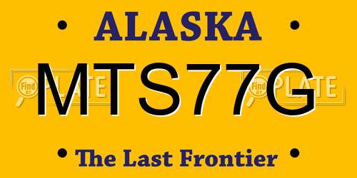 MTS77G Alaska License Plate