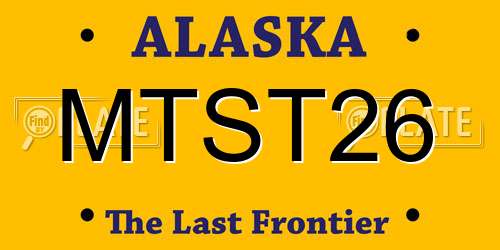 MTST26 Alaska License Plate