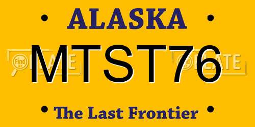 MTST76 Alaska License Plate