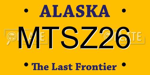 MTSZ26 Alaska License Plate