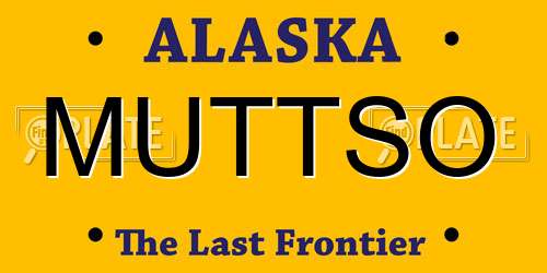 MUTTSO Alaska License Plate