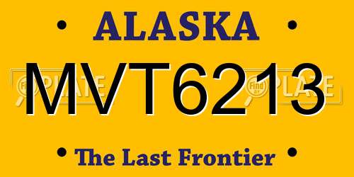 MVT6213 Alaska License Plate
