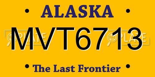 MVT6713 Alaska License Plate