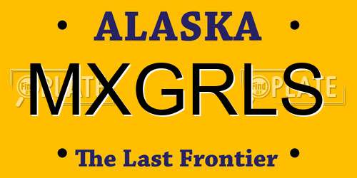 MXGRLS Alaska License Plate