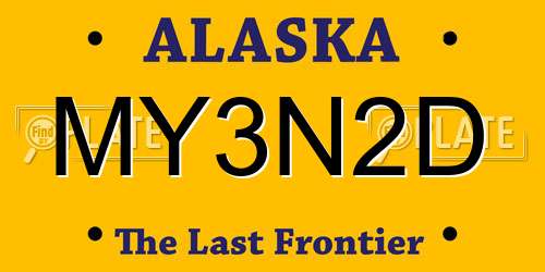 MY3N2D Alaska License Plate