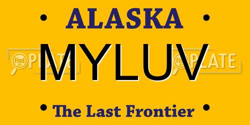 MYLUV Alaska License Plate