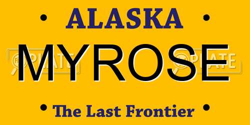 MYROSE Alaska License Plate