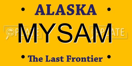 MYSAM Alaska License Plate