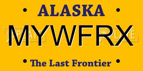 MYWFRX Alaska License Plate