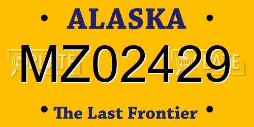 MZ02429 Alaska License Plate
