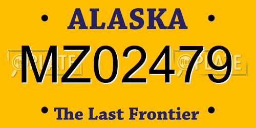 MZ02479 Alaska License Plate