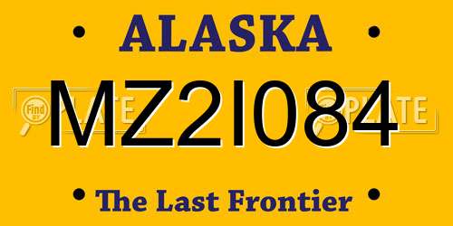 MZ2I084 Alaska License Plate