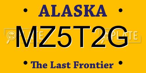 MZ5T2G Alaska License Plate