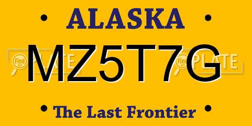 MZ5T7G Alaska License Plate