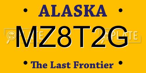 MZ8T2G Alaska License Plate