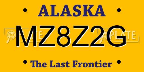 MZ8Z2G Alaska License Plate