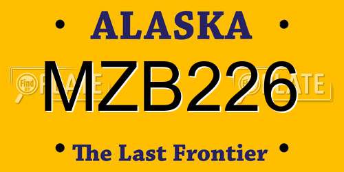 MZB226 Alaska License Plate