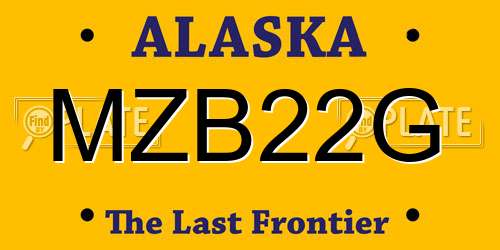 MZB22G Alaska License Plate