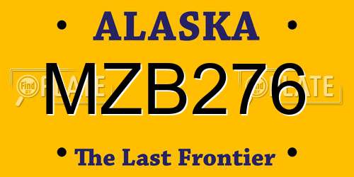 MZB276 Alaska License Plate