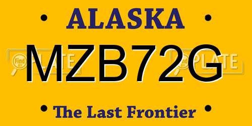 MZB72G Alaska License Plate