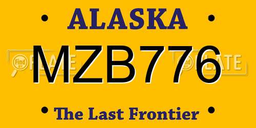 MZB776 Alaska License Plate