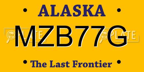 MZB77G Alaska License Plate