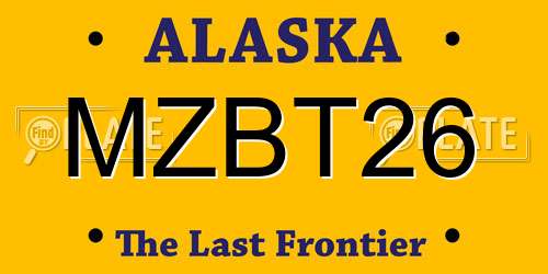 MZBT26 Alaska License Plate