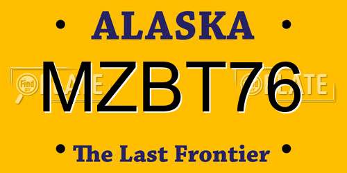MZBT76 Alaska License Plate