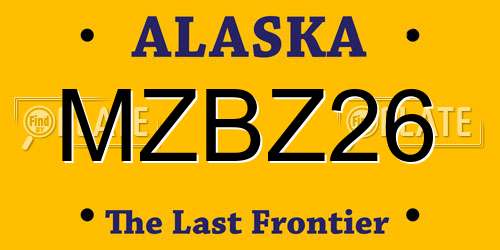 MZBZ26 Alaska License Plate