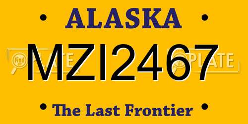 MZI2467 Alaska License Plate