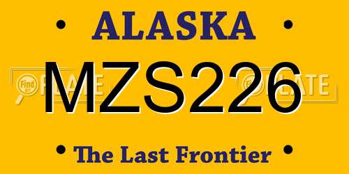 MZS226 Alaska License Plate
