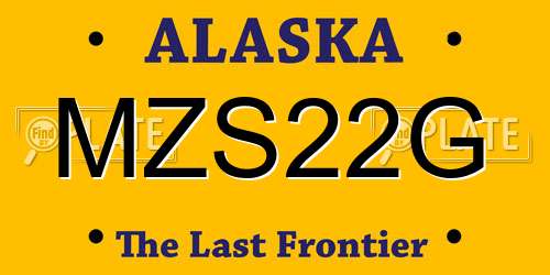 MZS22G Alaska License Plate