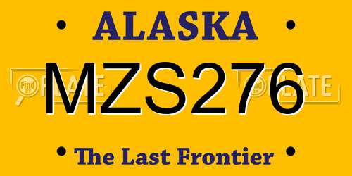 MZS276 Alaska License Plate