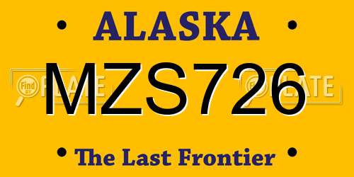 MZS726 Alaska License Plate