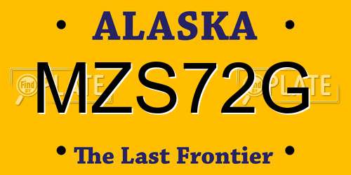 MZS72G Alaska License Plate
