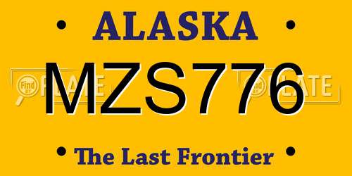 MZS776 Alaska License Plate