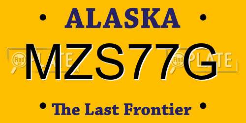 MZS77G Alaska License Plate