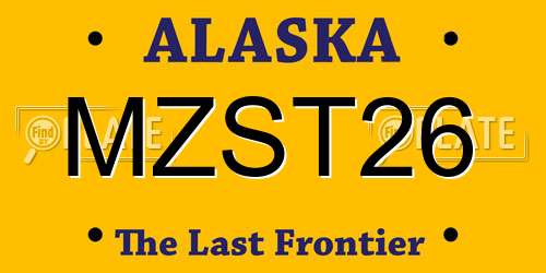 MZST26 Alaska License Plate