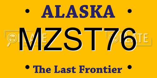 MZST76 Alaska License Plate